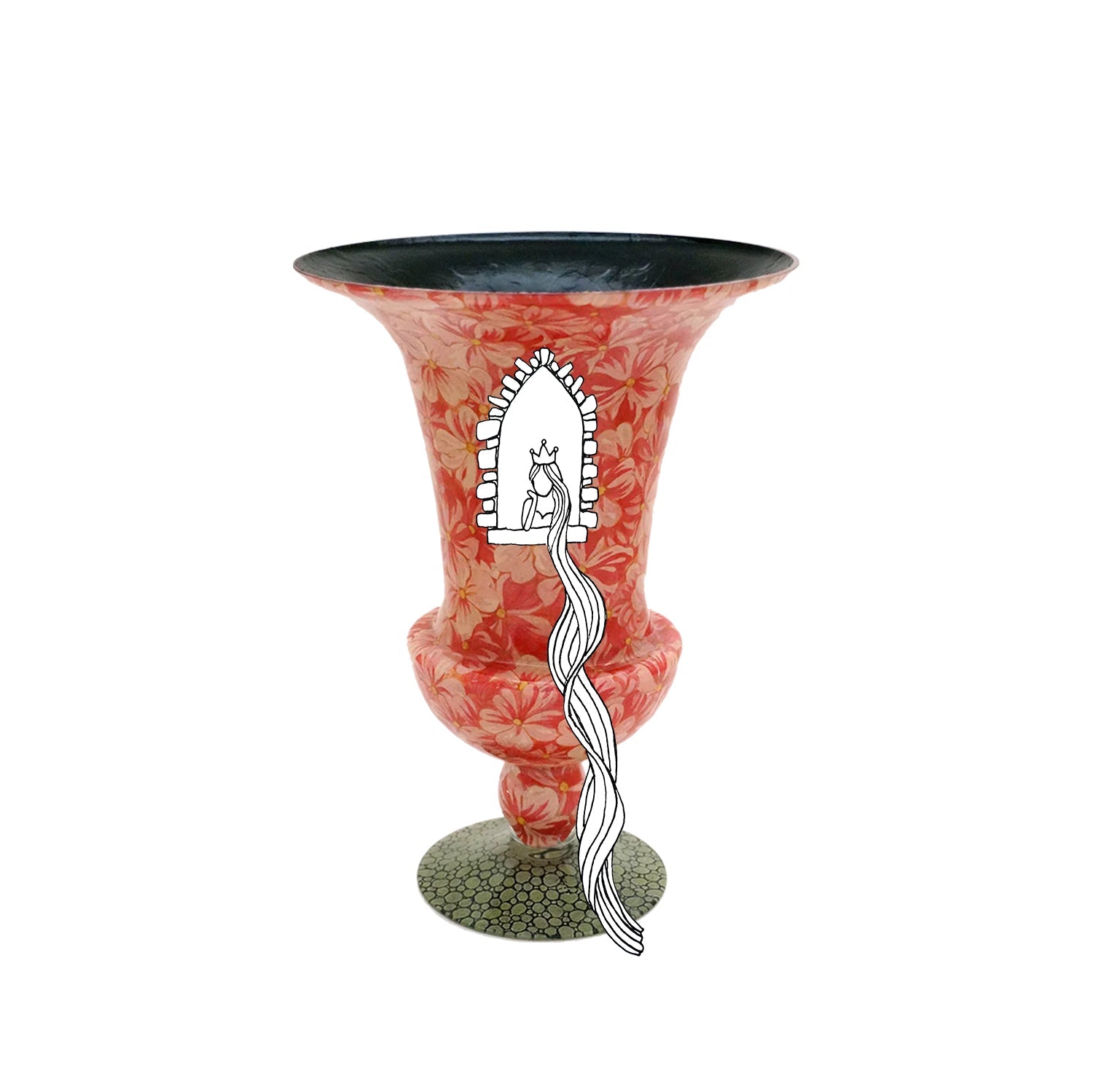 John Derian 'Pink Hydrangea' Footed Urn Vase, 30cm