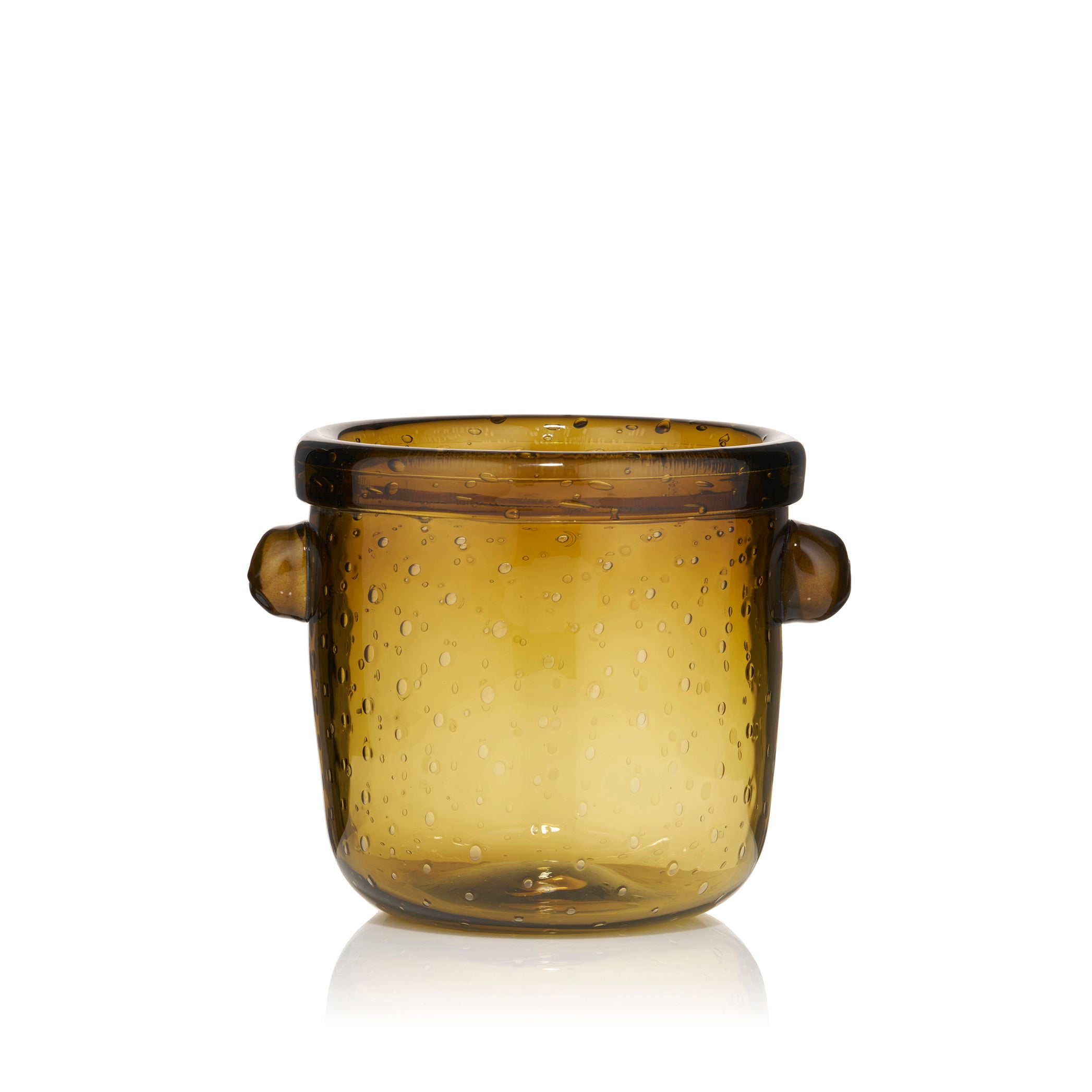 Handblown Glass 'Clair' Ice Bucket in Moss Green