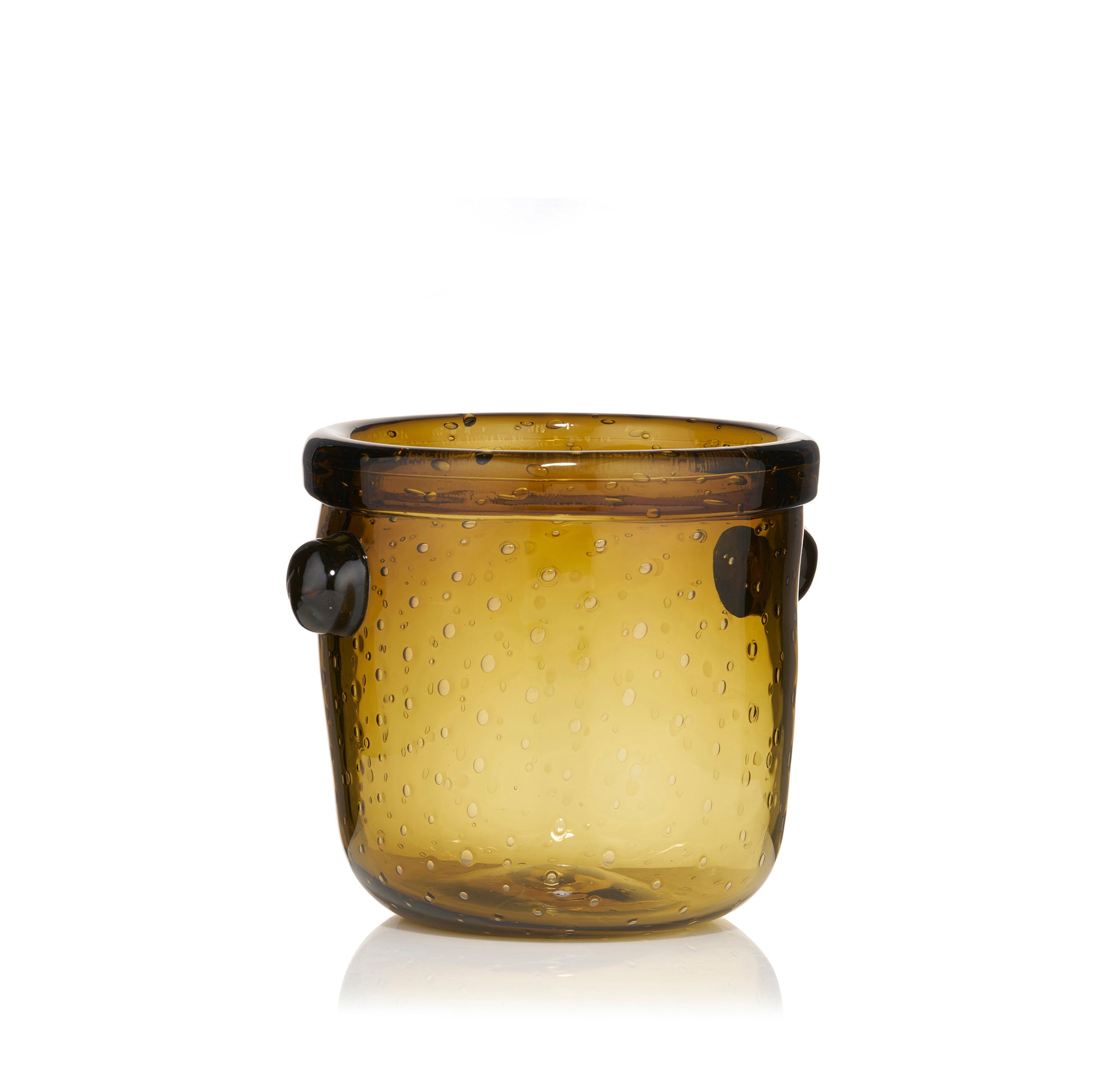 Handblown Glass 'Clair' Ice Bucket in Moss Green