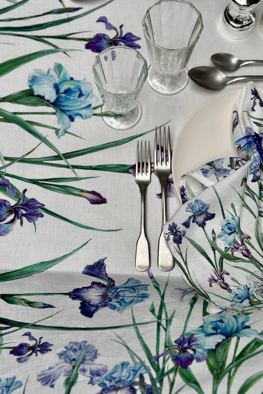 'Iris' Linen Tablecloth