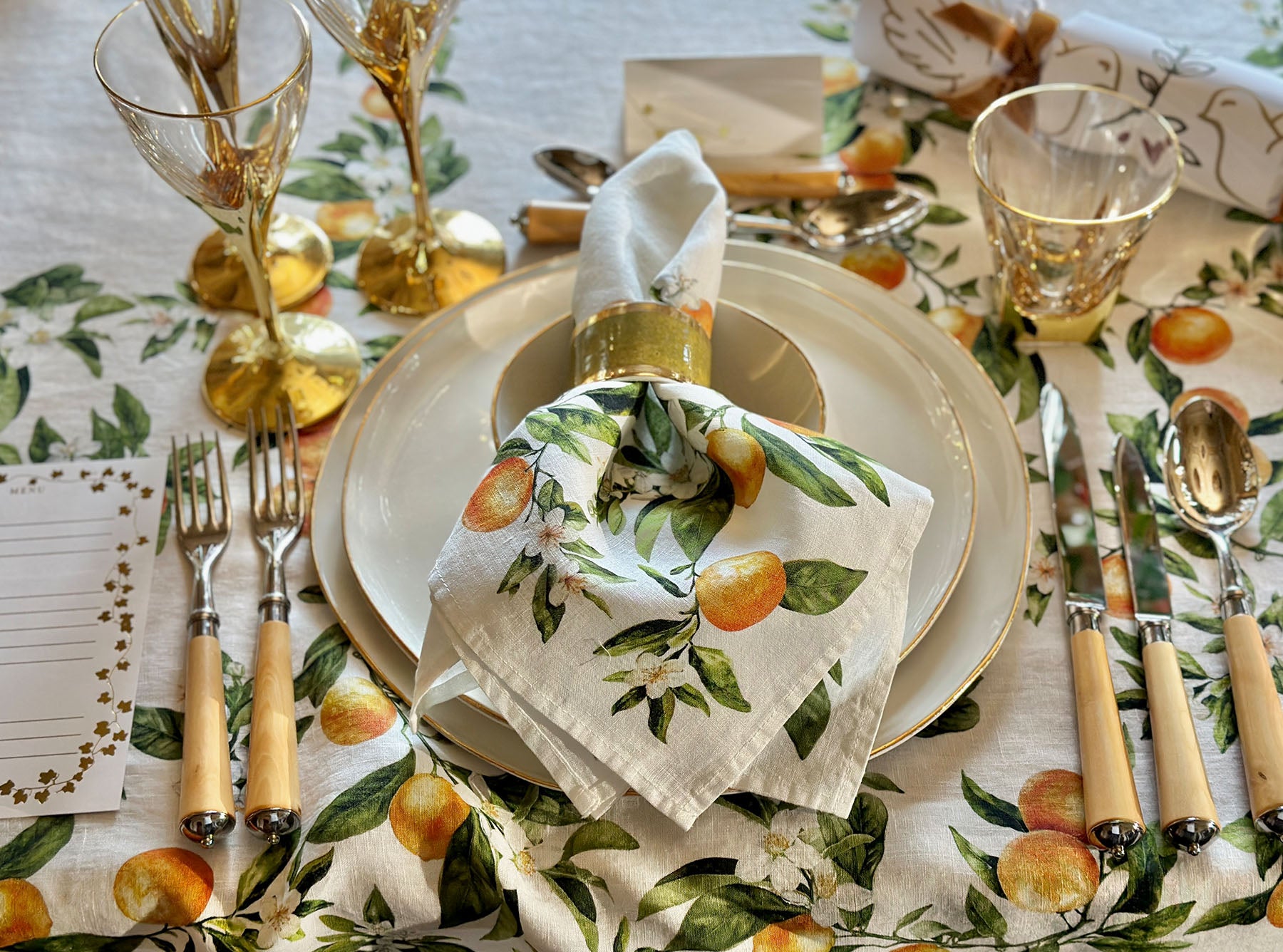 'Ivy' Place Cards in Gold, Set of 12