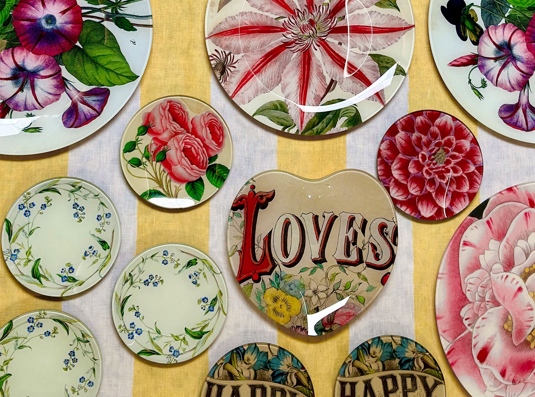 John Derian 'Violets' Dome Paperweight, 9cm