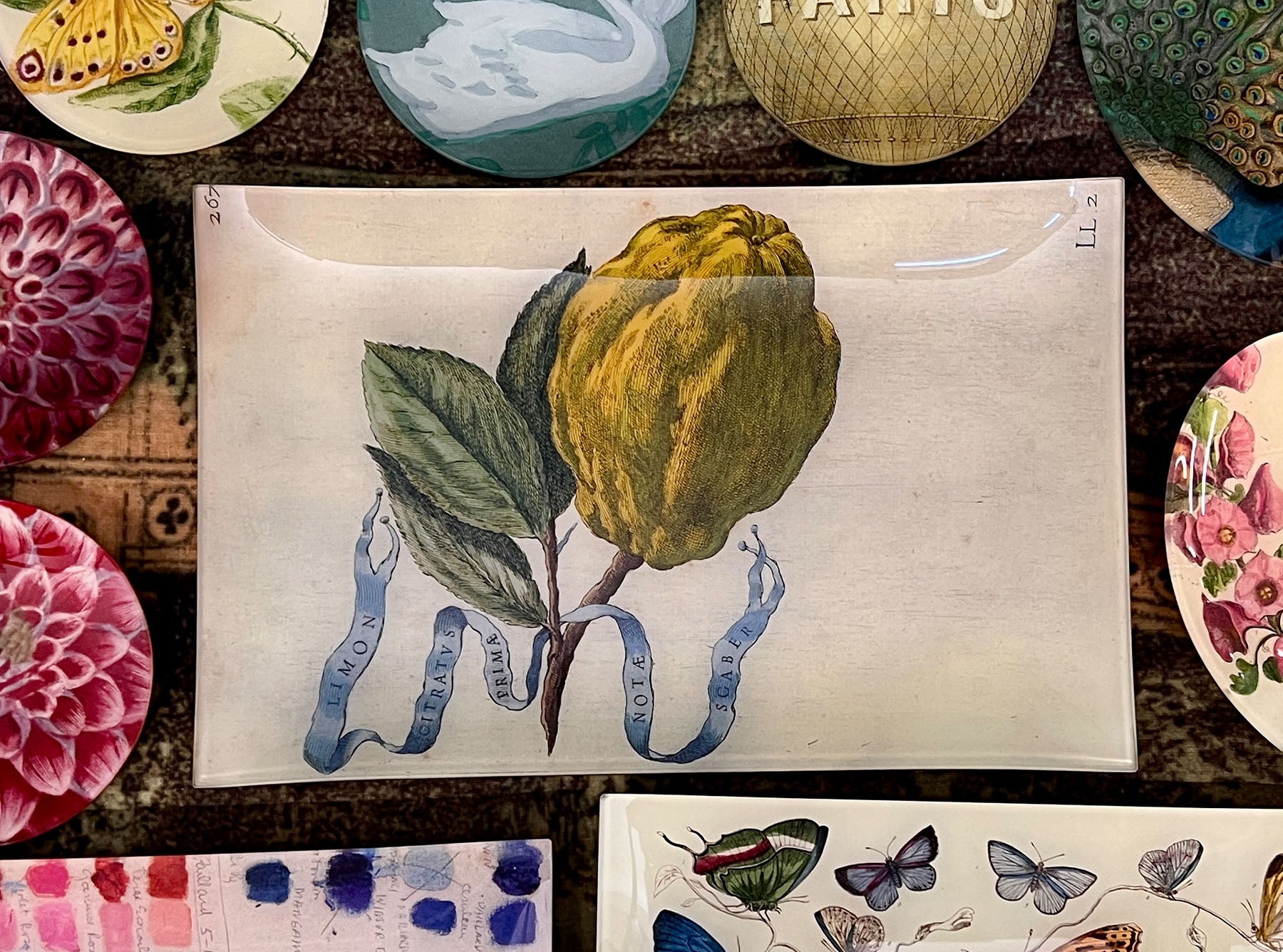 John Derian 'Limon 267' (Lemon) Letter Tray, 23 x 35cm