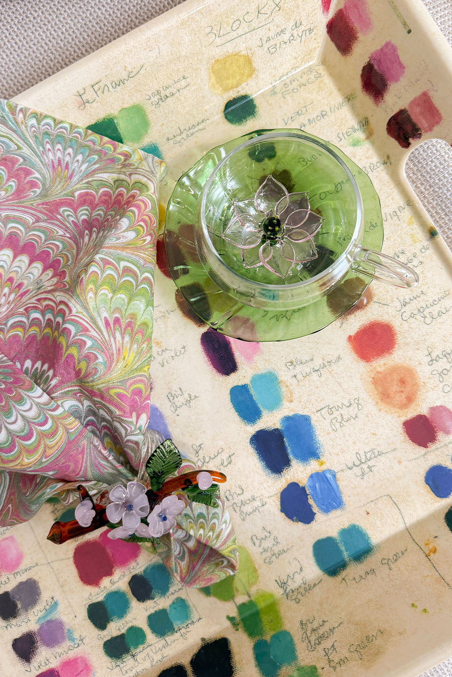 John Derian 'Mixed Tones’ Melamine Tray with Handles, 50cm x 37cm