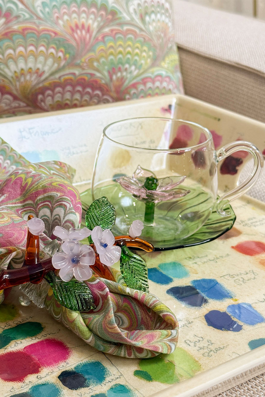 John Derian 'Mixed Tones’ Melamine Tray with Handles, 50cm x 37cm