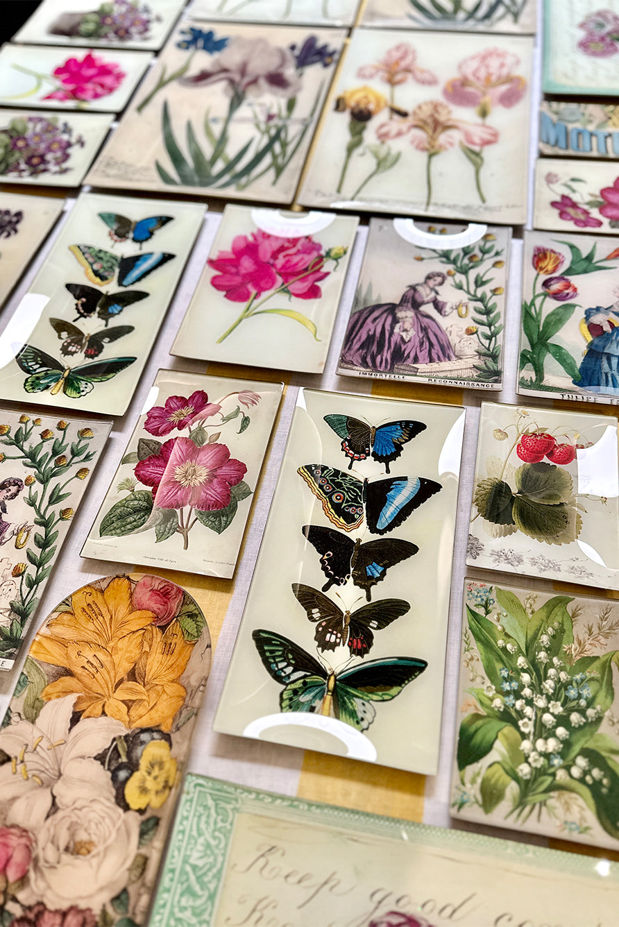 John Derian 'High Tea Birds at the Table' Square Trinket, 15cm