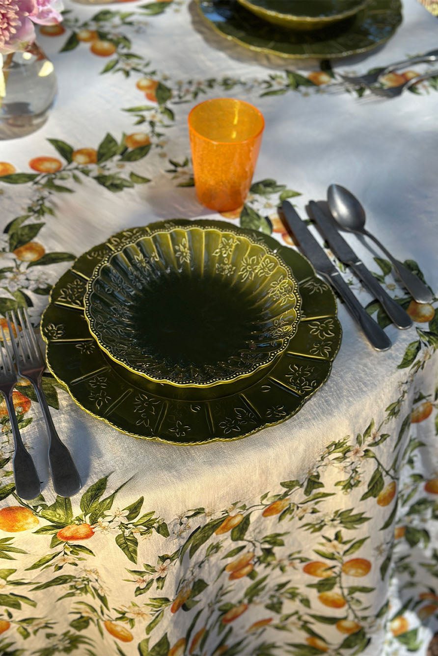 L'Orangerie Round Linen Tablecloth, 260cm