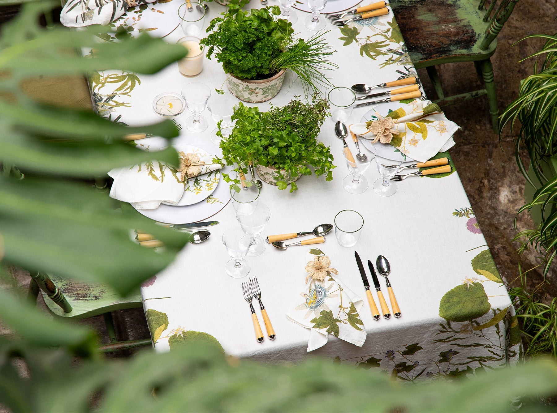 'Herb Garden' Linen Tablecloth