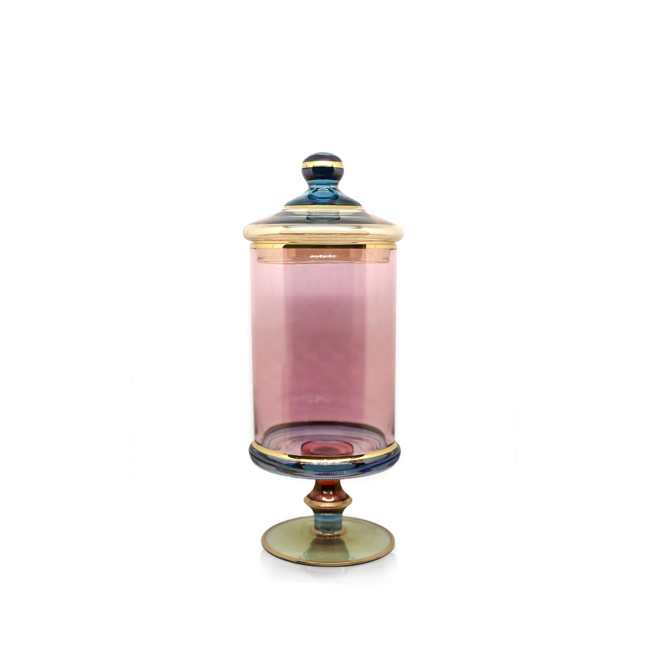 Handblown Italian Glass Box on Stand, Large, 30cm