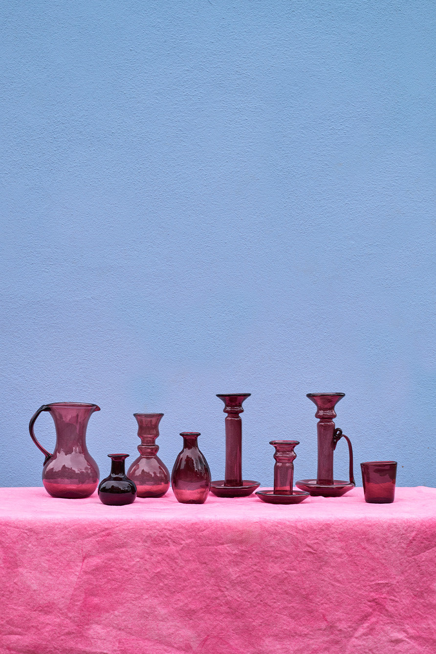 Handblown Glass Pichet Vase in Clear, 20cm