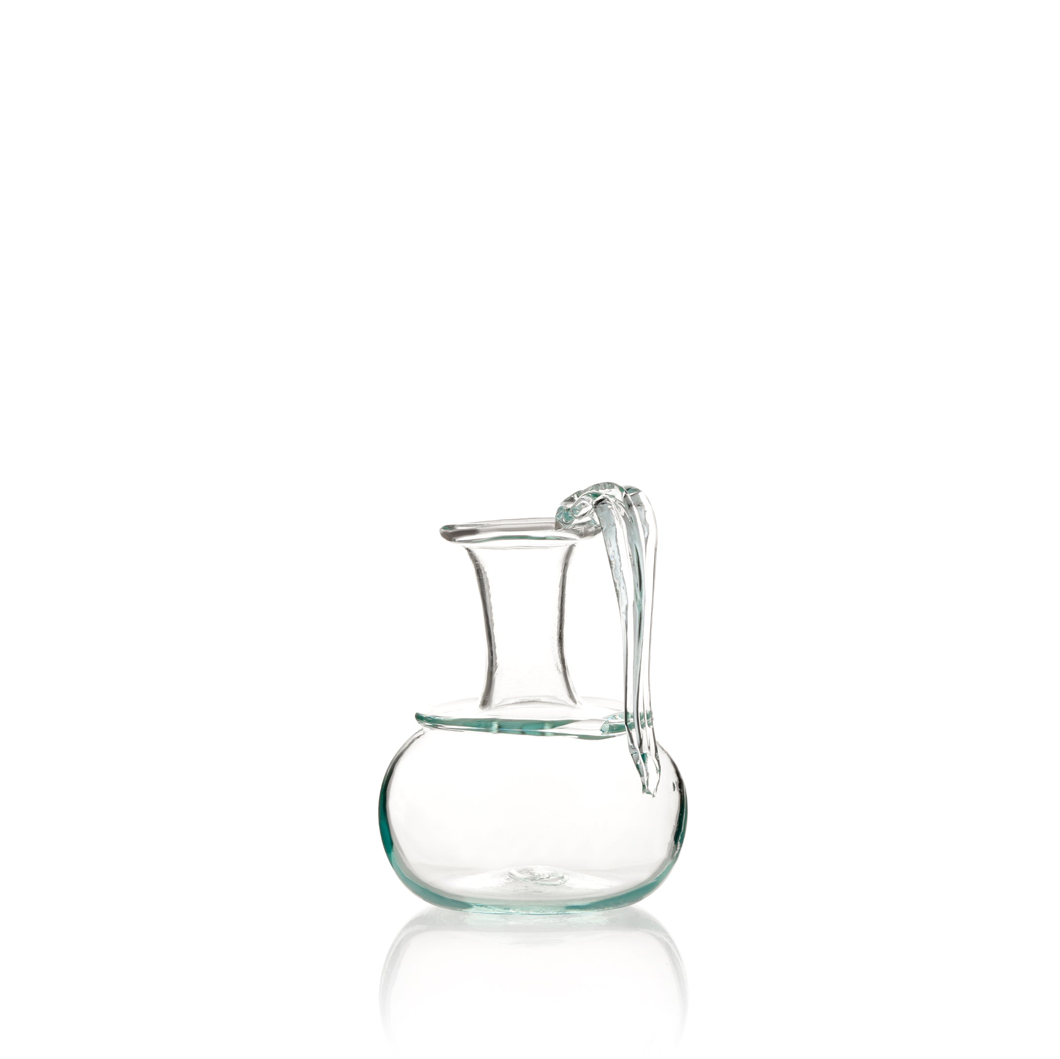 'Le Pichet' Handblown Recycled Glass Pitcher in Clear Glass, 12cm