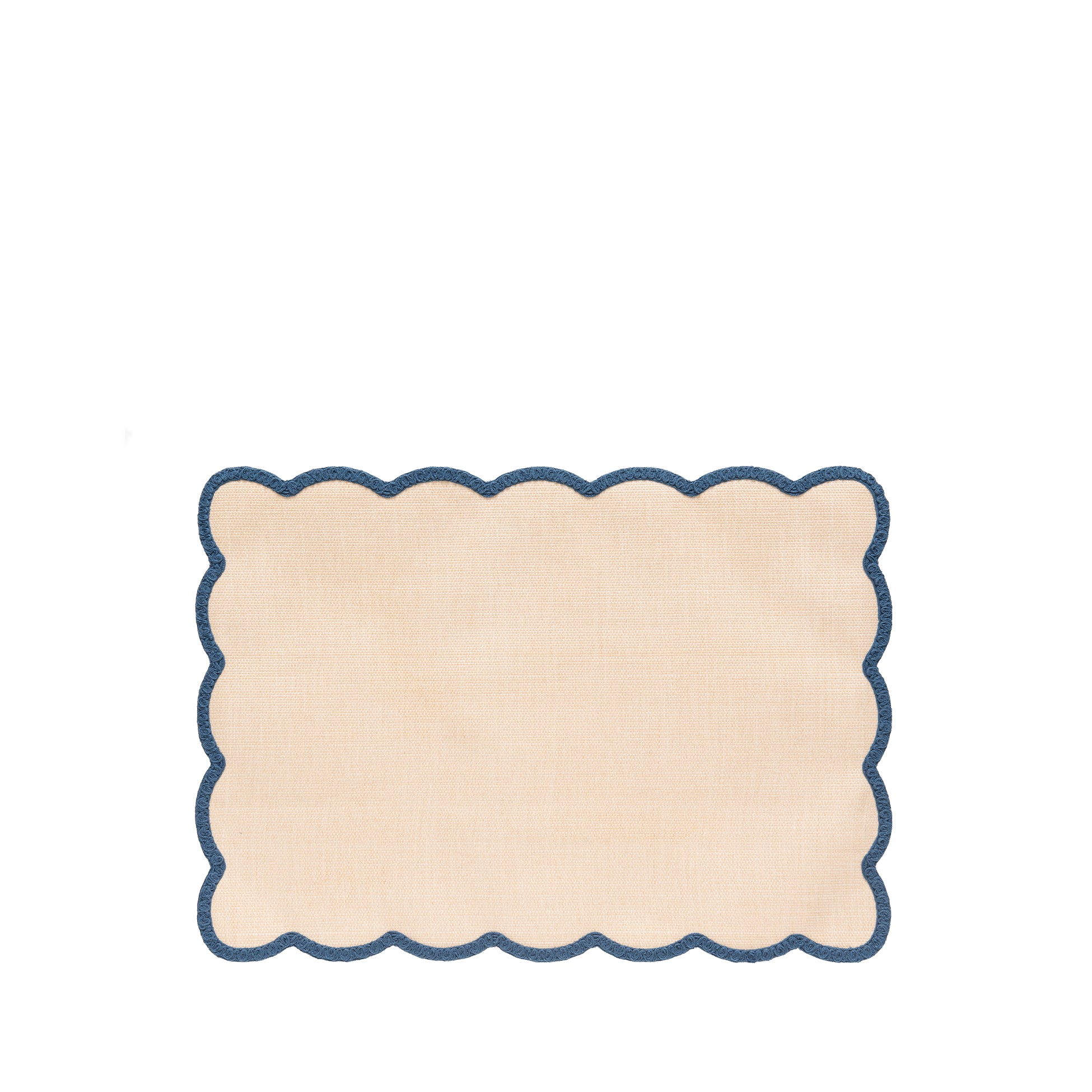 'Lola' Placemat with Scalloped Edge in Blue, 35 x 50cm