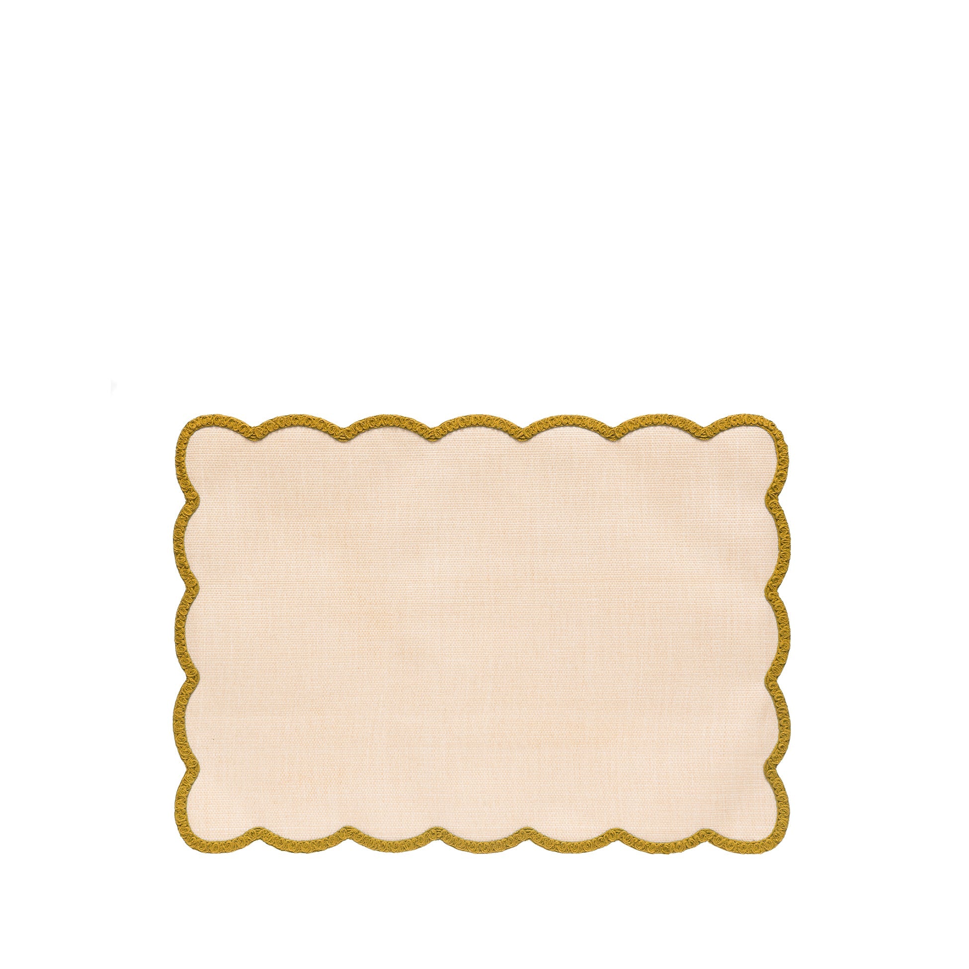 'Lola' Placemat with Scalloped Edge in Yellow, 35 x 50cm