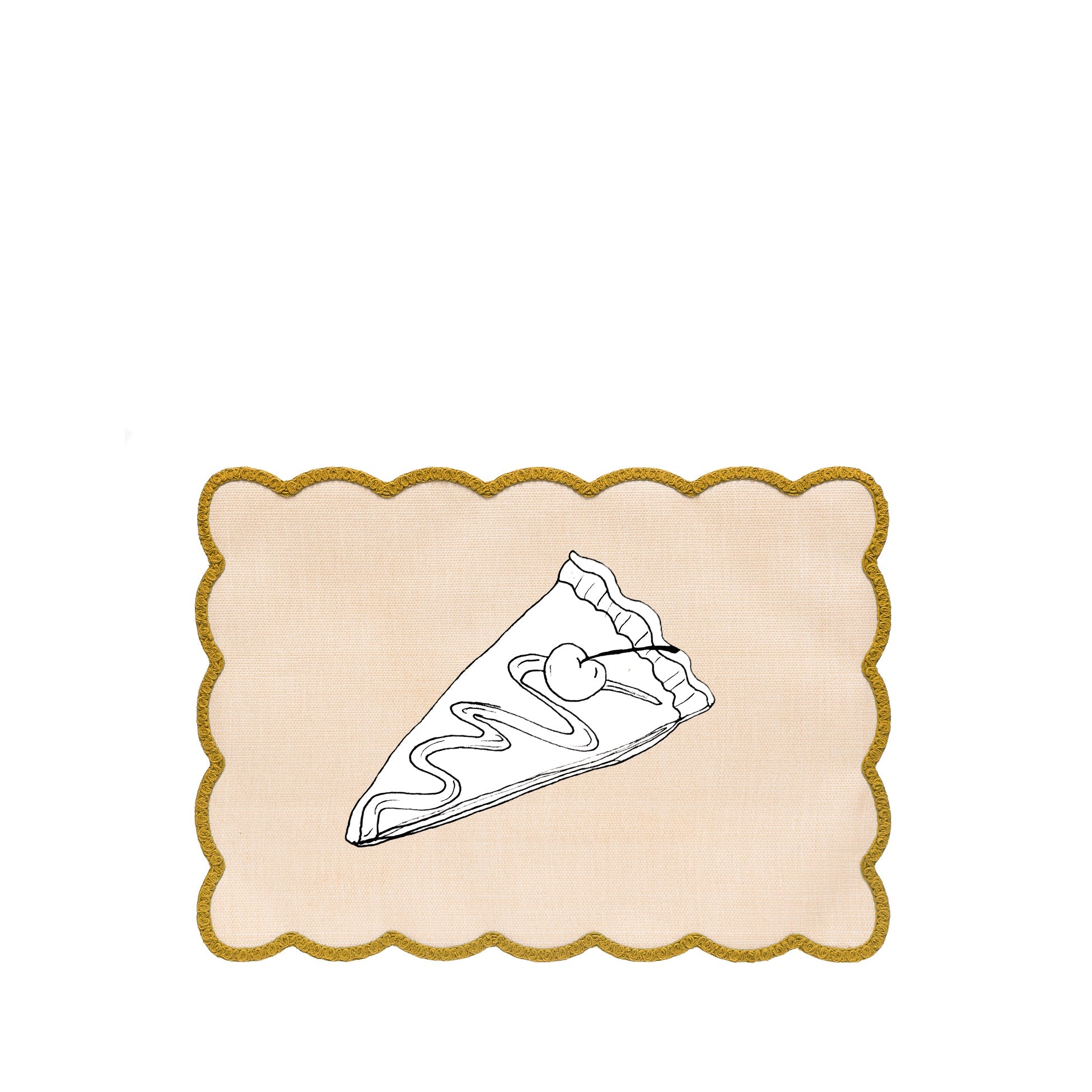 'Lola' Placemat with Scalloped Edge in Yellow, 35 x 50cm