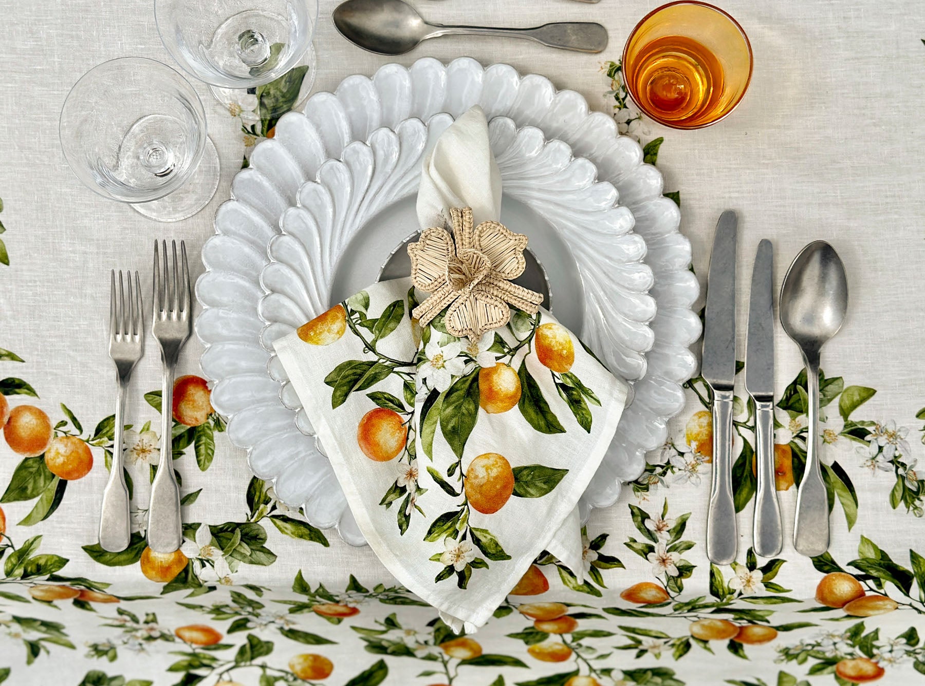 'L'Orangerie' Linen Tablecloth