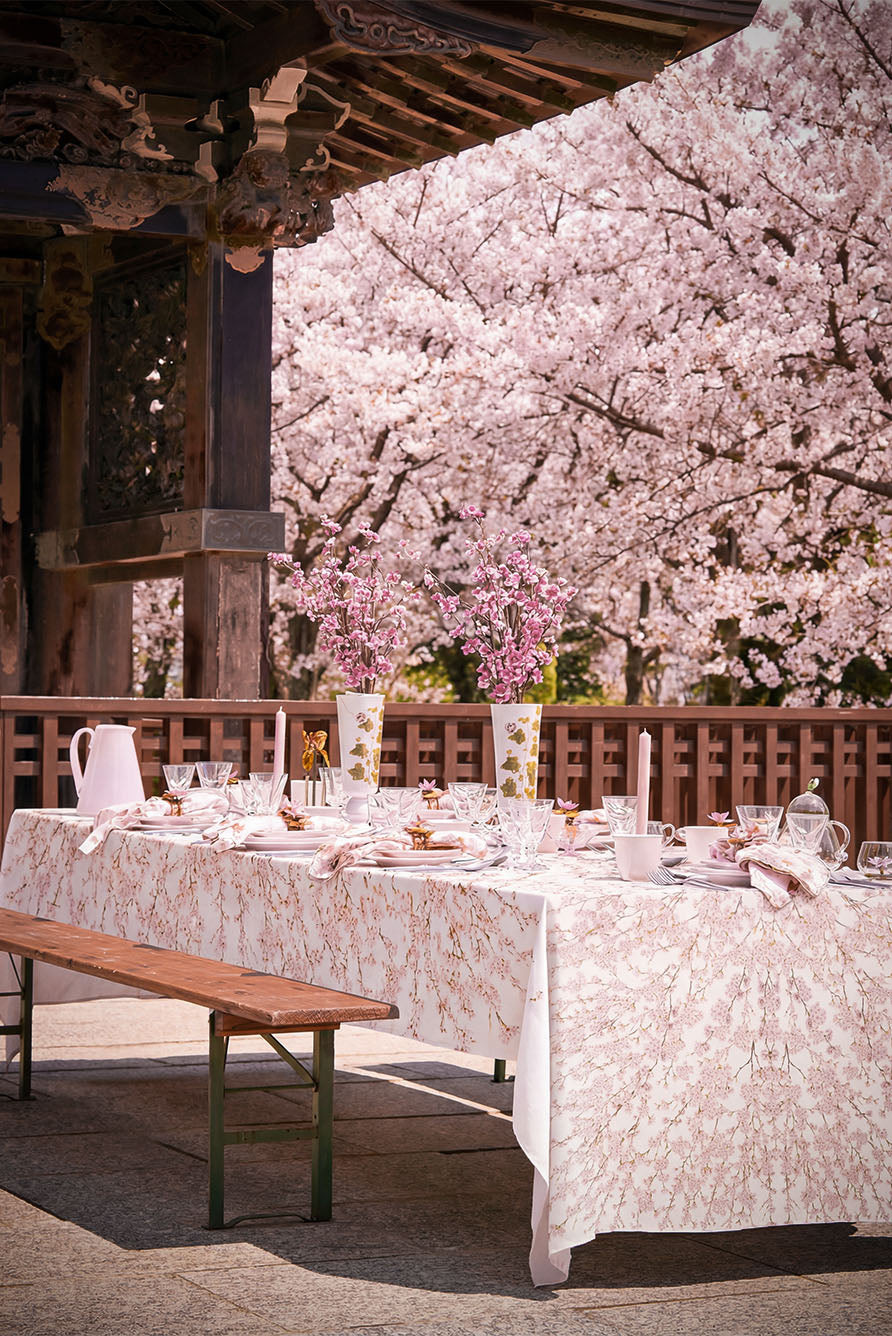 Pink Malva Flowers Ceramic Vase by Astier de Villatte, 36cm