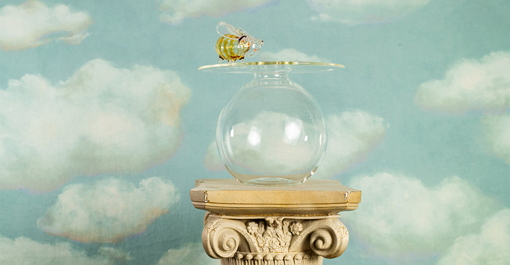 Handblown Glass Bee Vase, 17cm