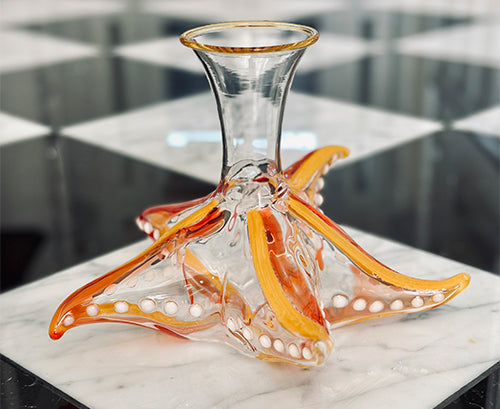 Handblown Glass Starfish Decanter, 24cm