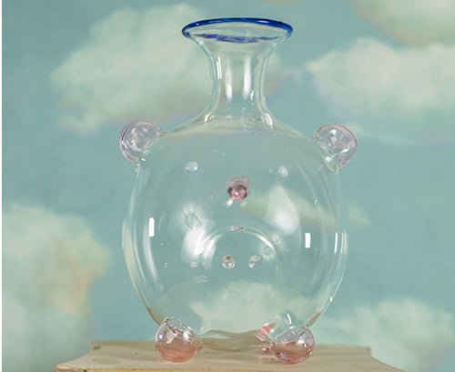 Handblown Glass Pig Decanter, 24cm