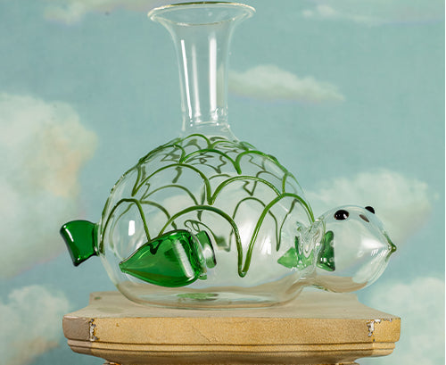 Handblown Glass Turtle Decanter, 26cm