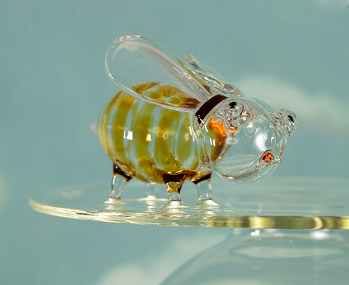 Handblown Glass Bee Vase, 17cm