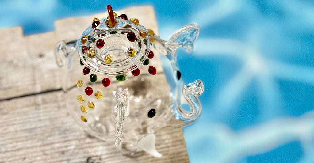 Handblown Glass Pig Decanter, 24cm