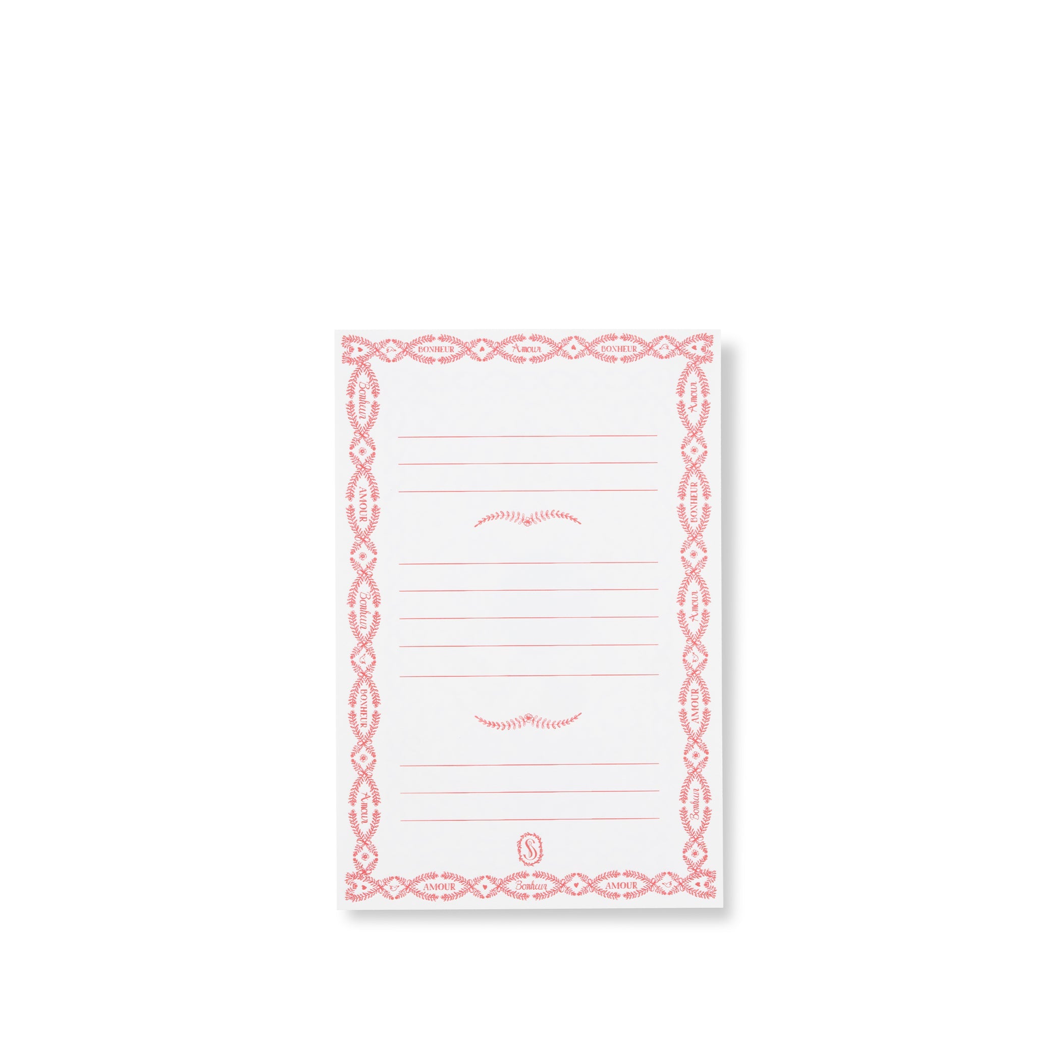 'Amour Bonheur' Table Menu, Set of 12