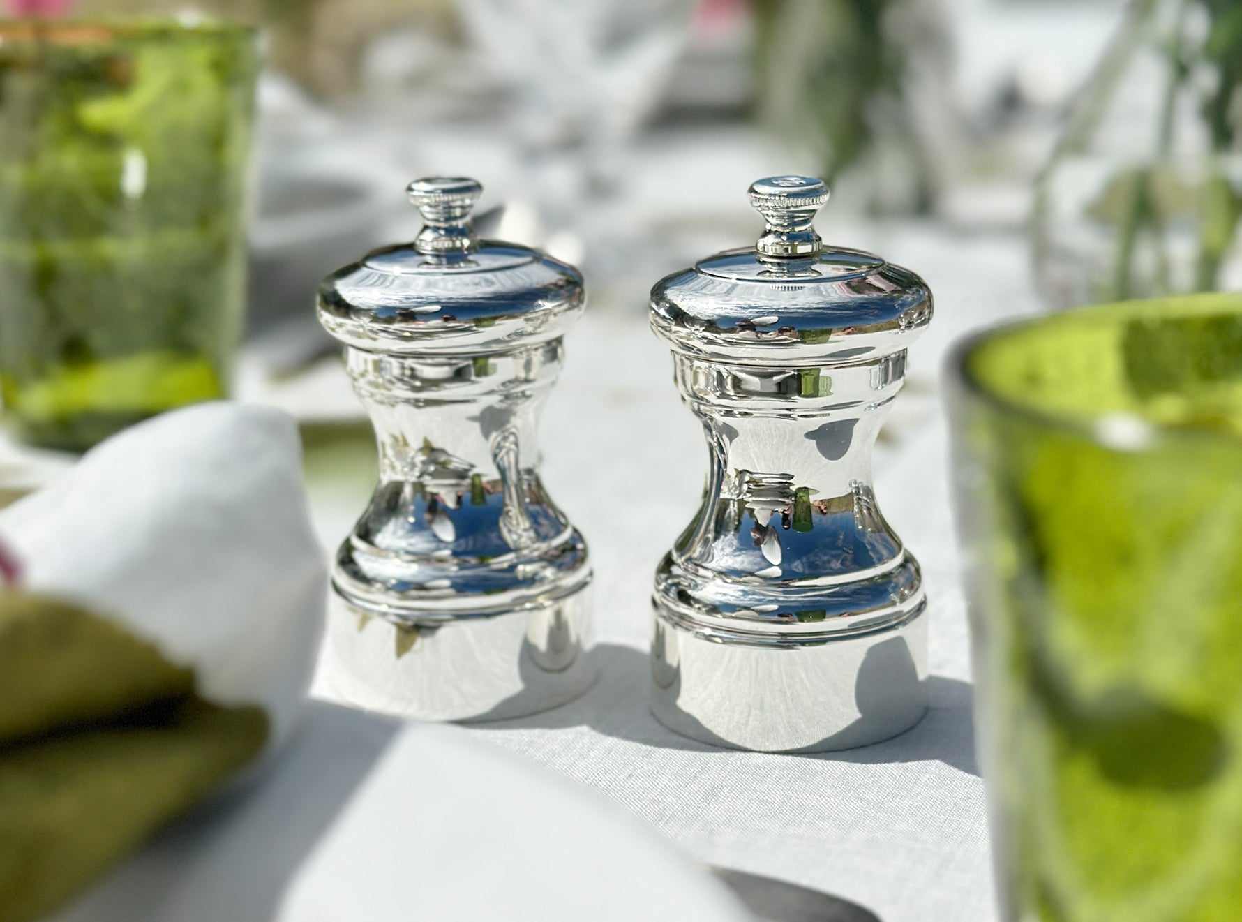 Peugeot Mignonnette Silver Plated Salt & Pepper Mill Set, 10cm