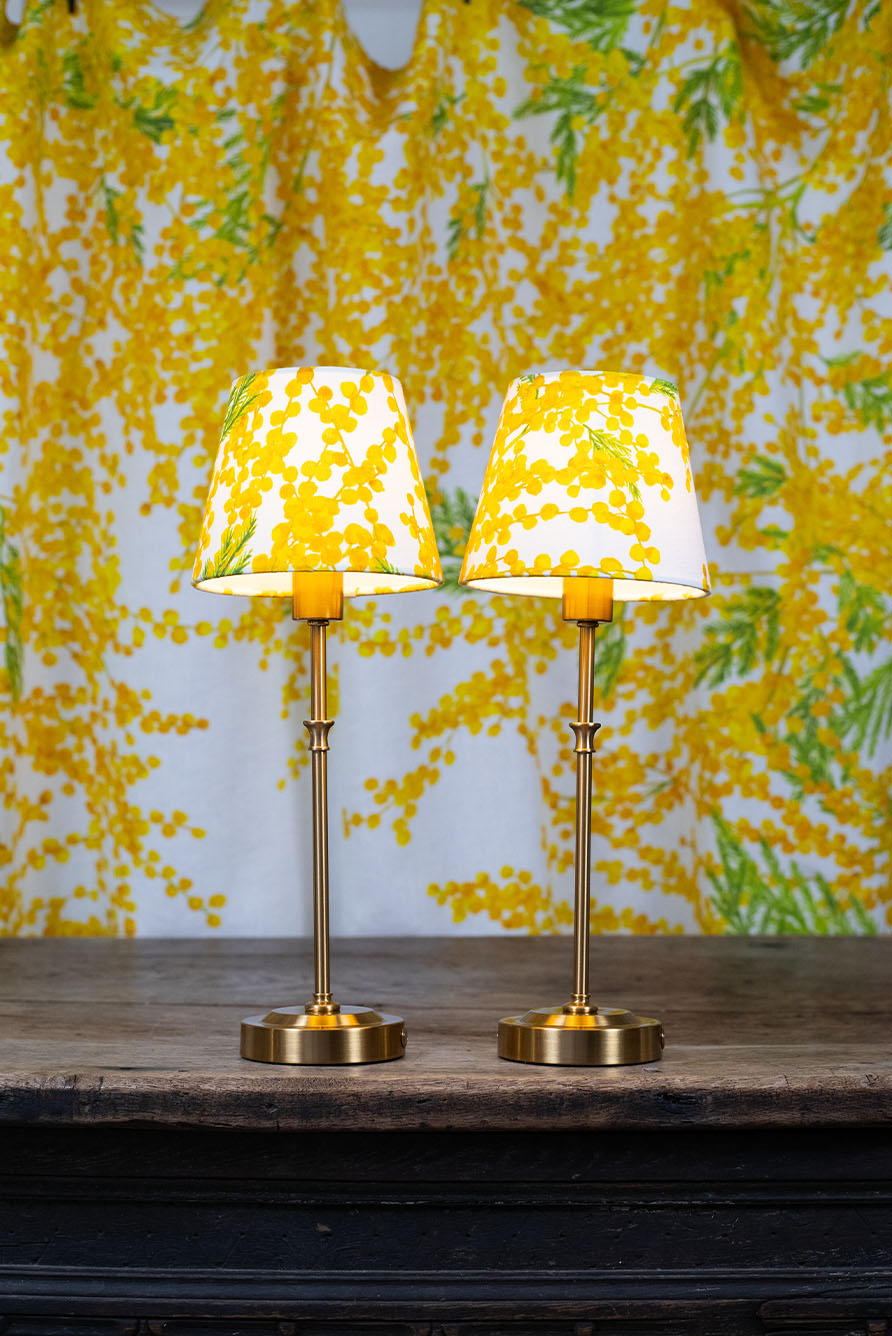 'Mimosa' Linen French Drum Lampshade, 13cm