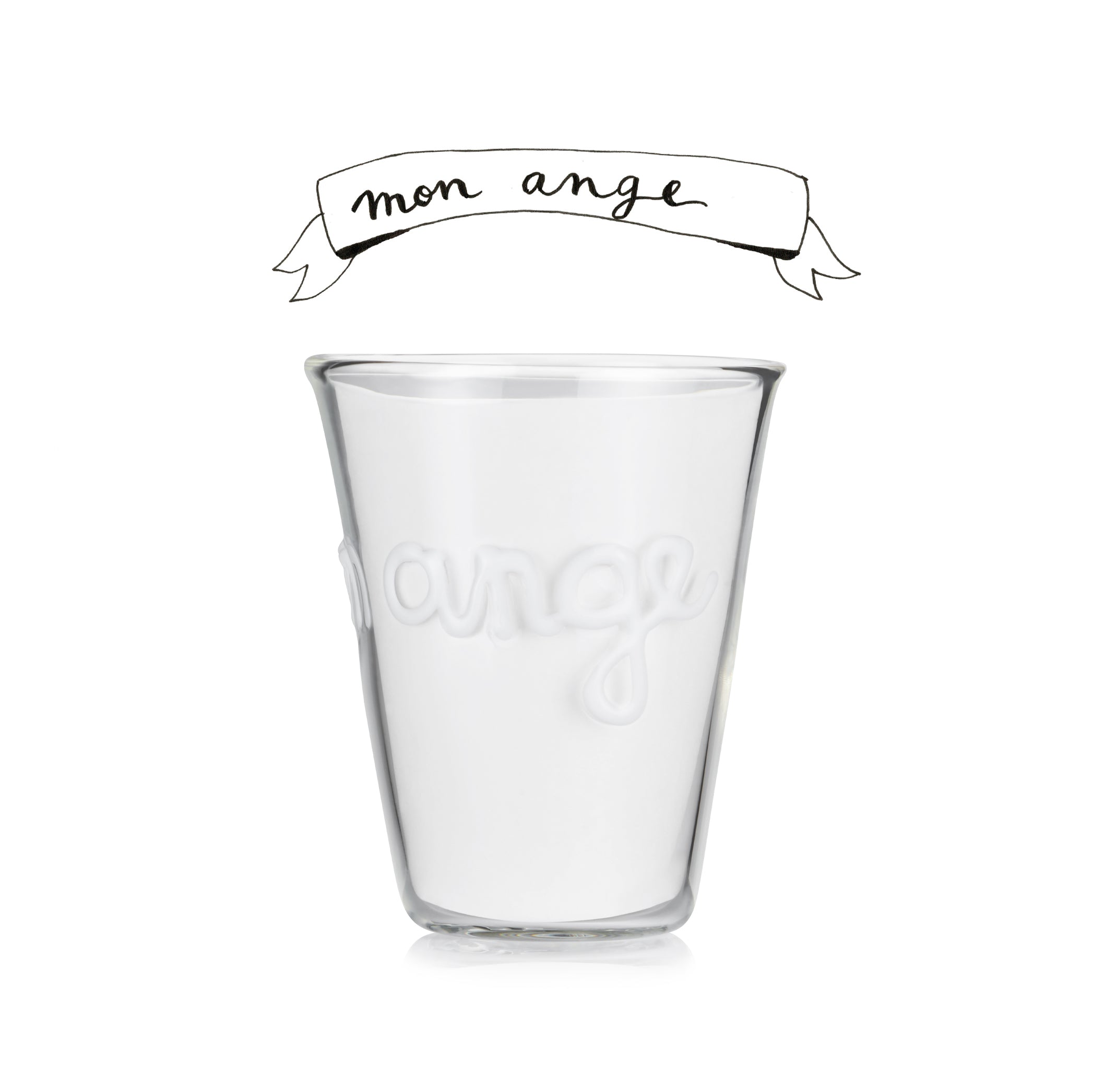 Handblown Glass "Mon Ange" (My Angel) Tumbler