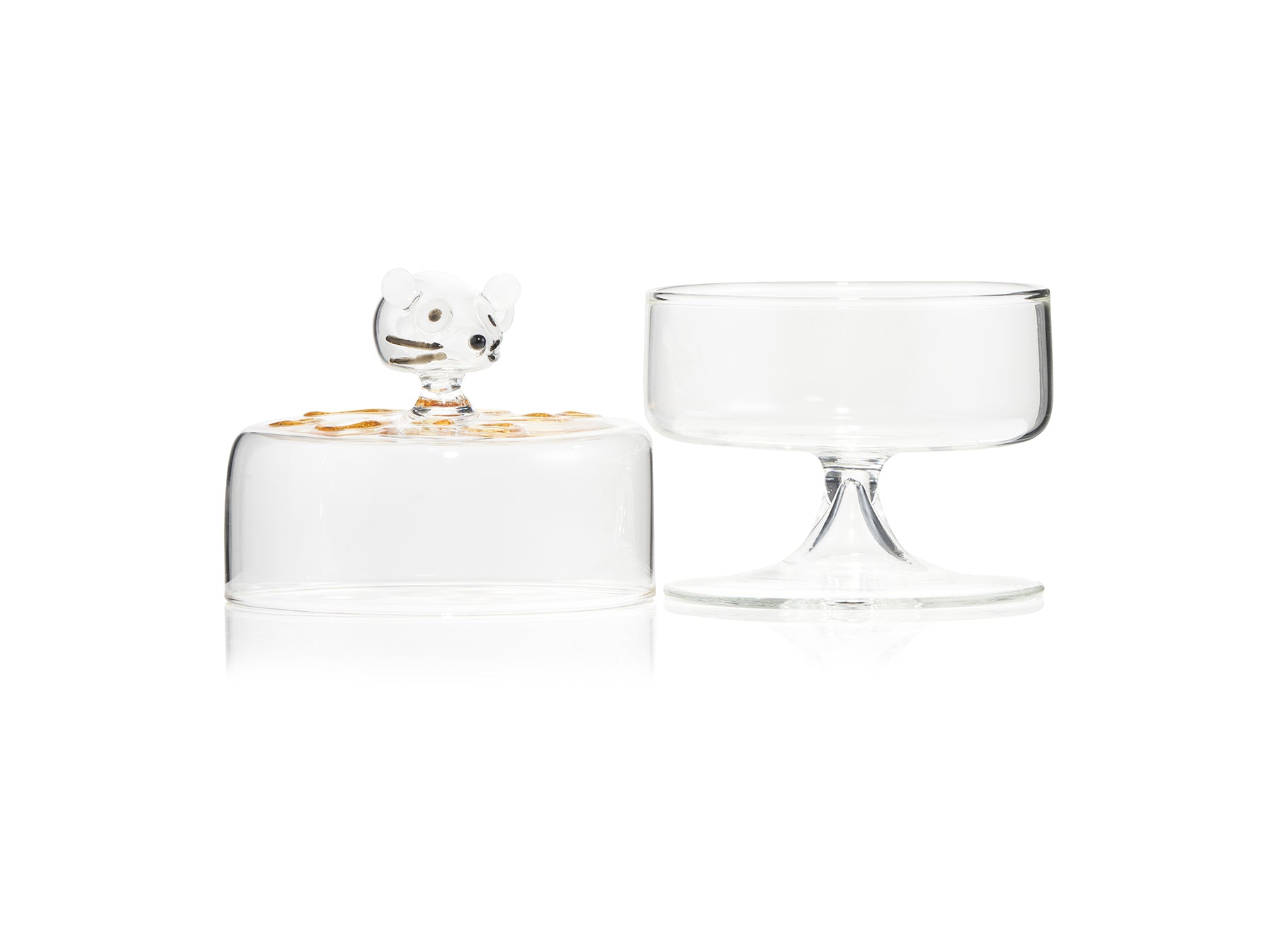 Handblown Glass Mouse Cheese Mini Serving Stand, 12.5cm