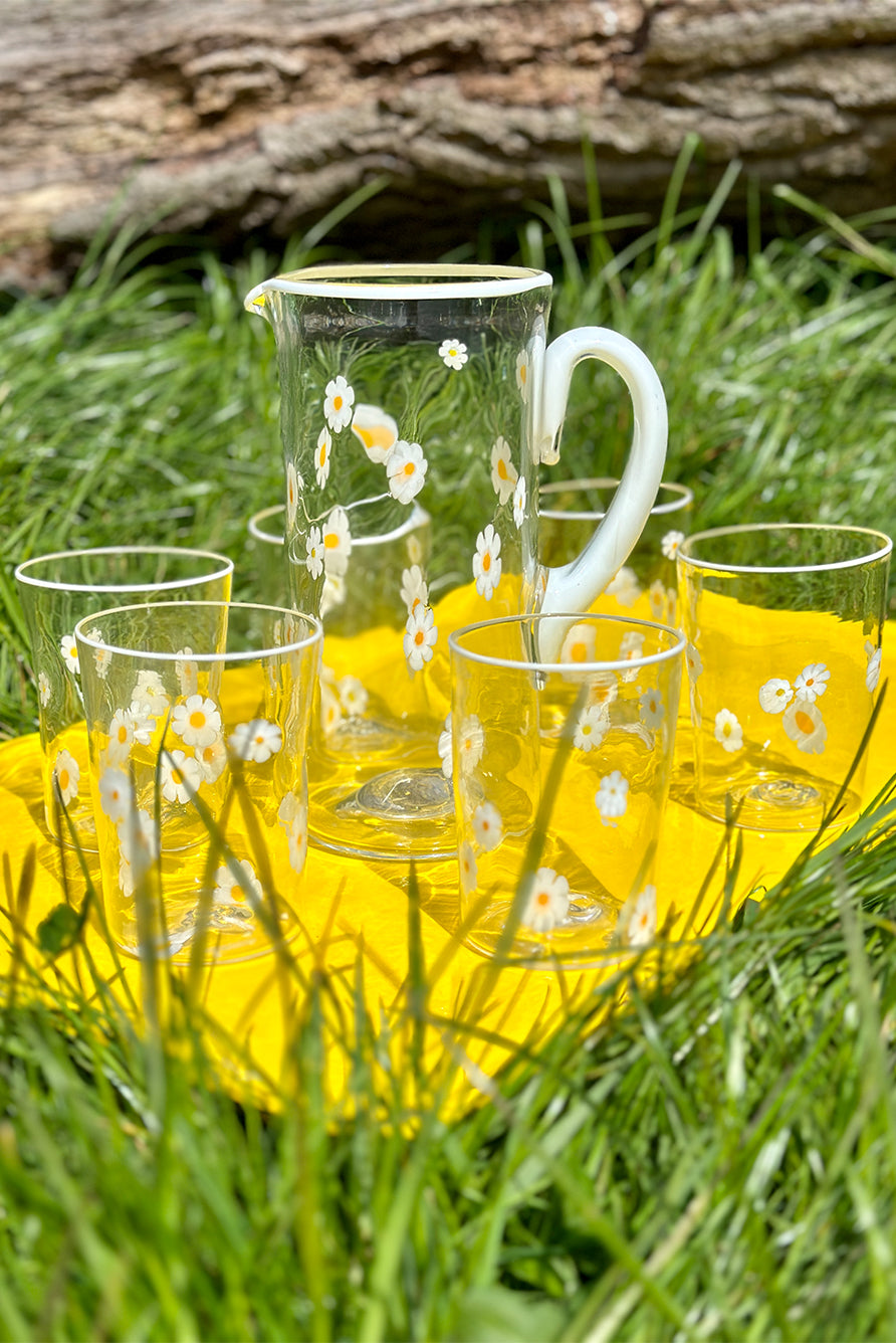 Handblown Murano Glass Daisy Jug