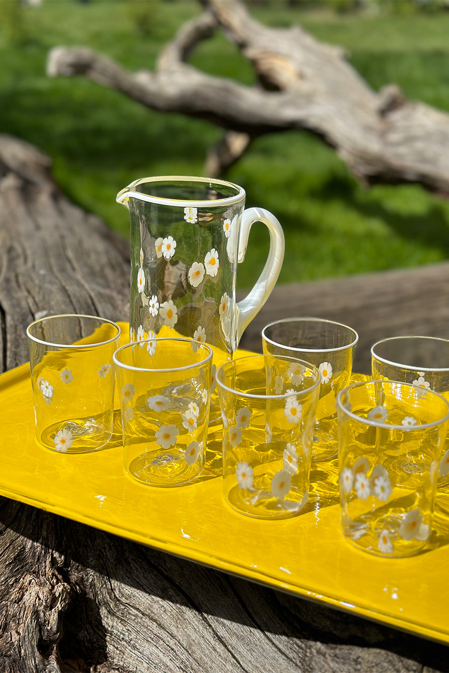 Handblown Murano Glass Daisy Tumbler