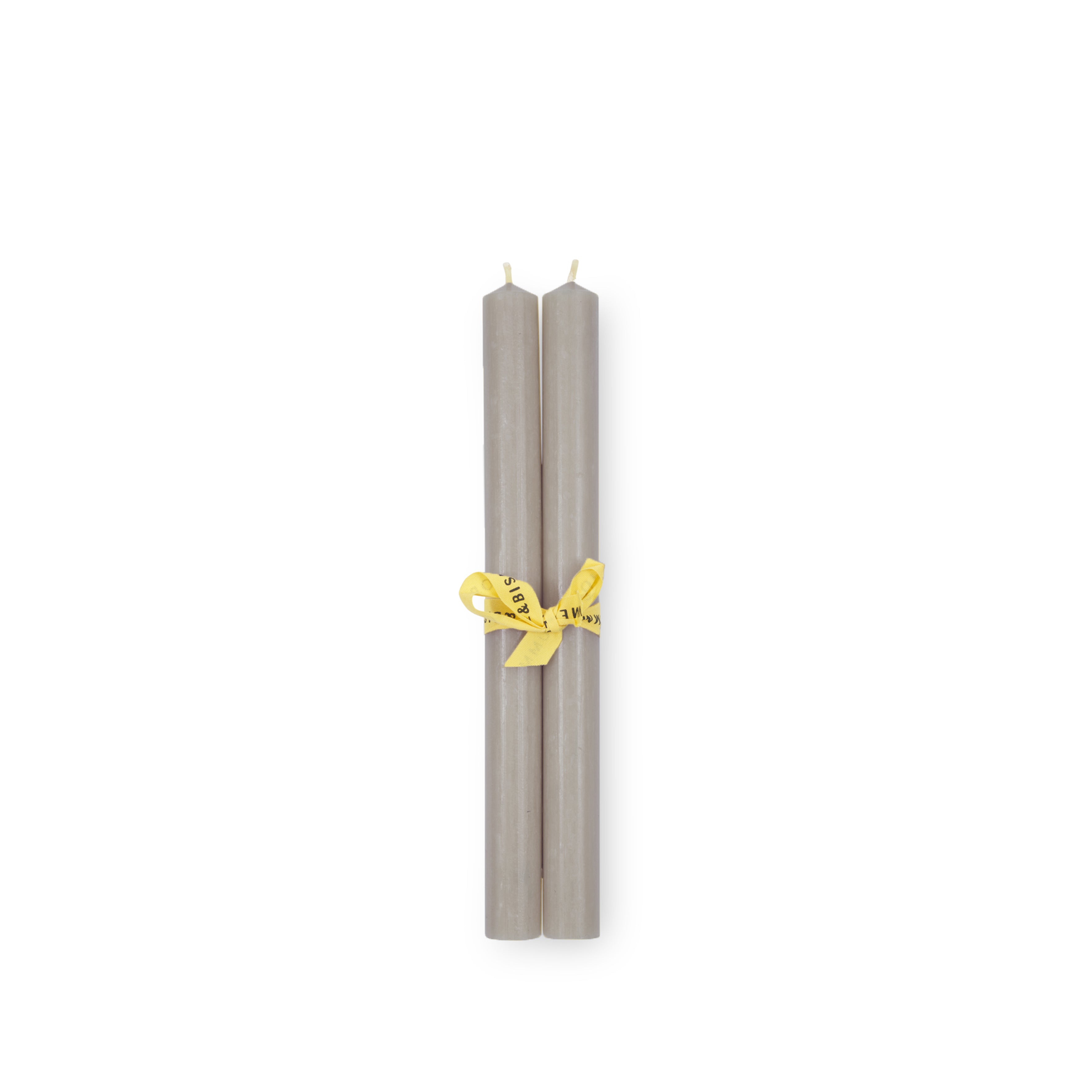 Pair of Coloured Church Candles in Mushroom Grey