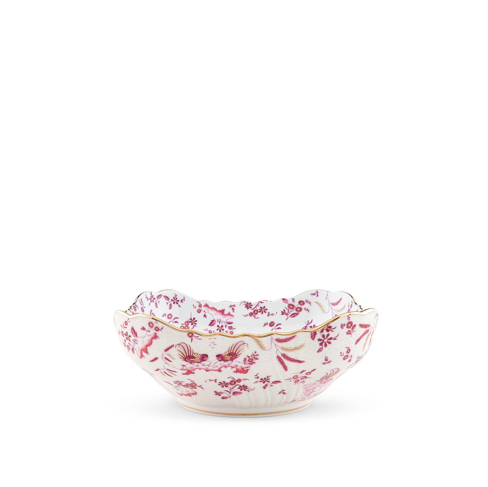 Ginori 1735 Oro di Doccia Magenta Squared Salad Bowl, 25cm