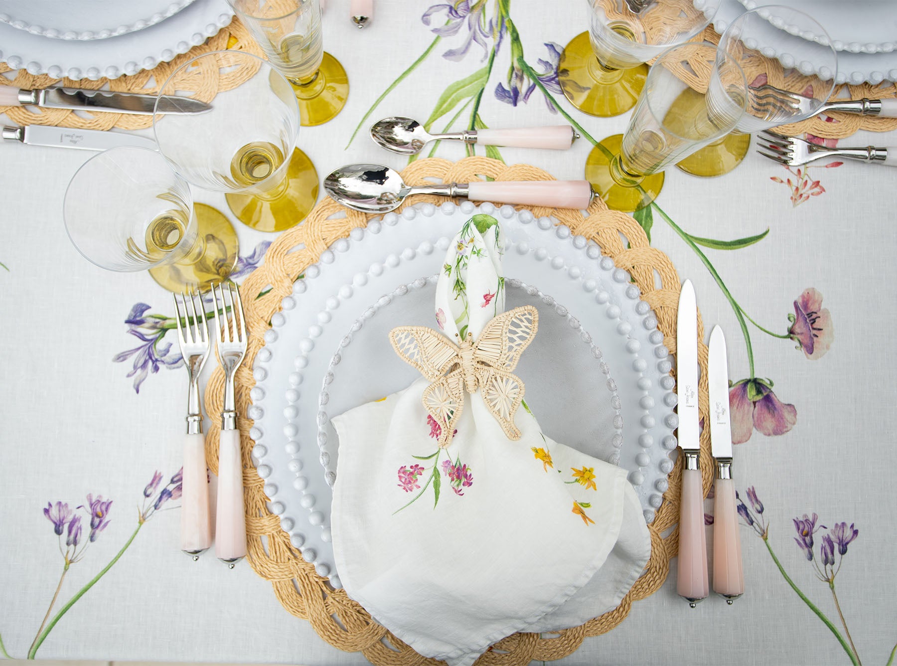 'Our June' Floral Linen Napkin, 50x50cm