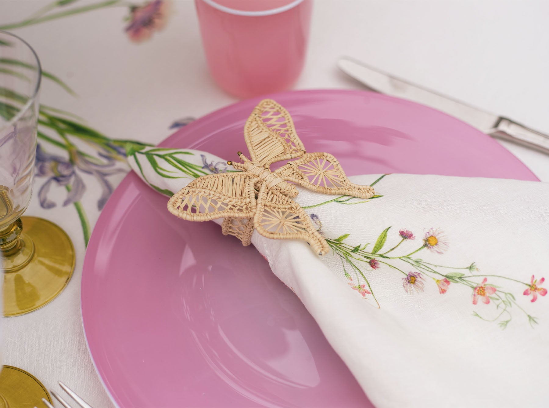 'Our June' Floral Linen Round Tablecloth, 260cm