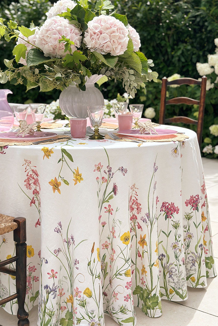 'Our June' Floral Linen Napkin, 50x50cm