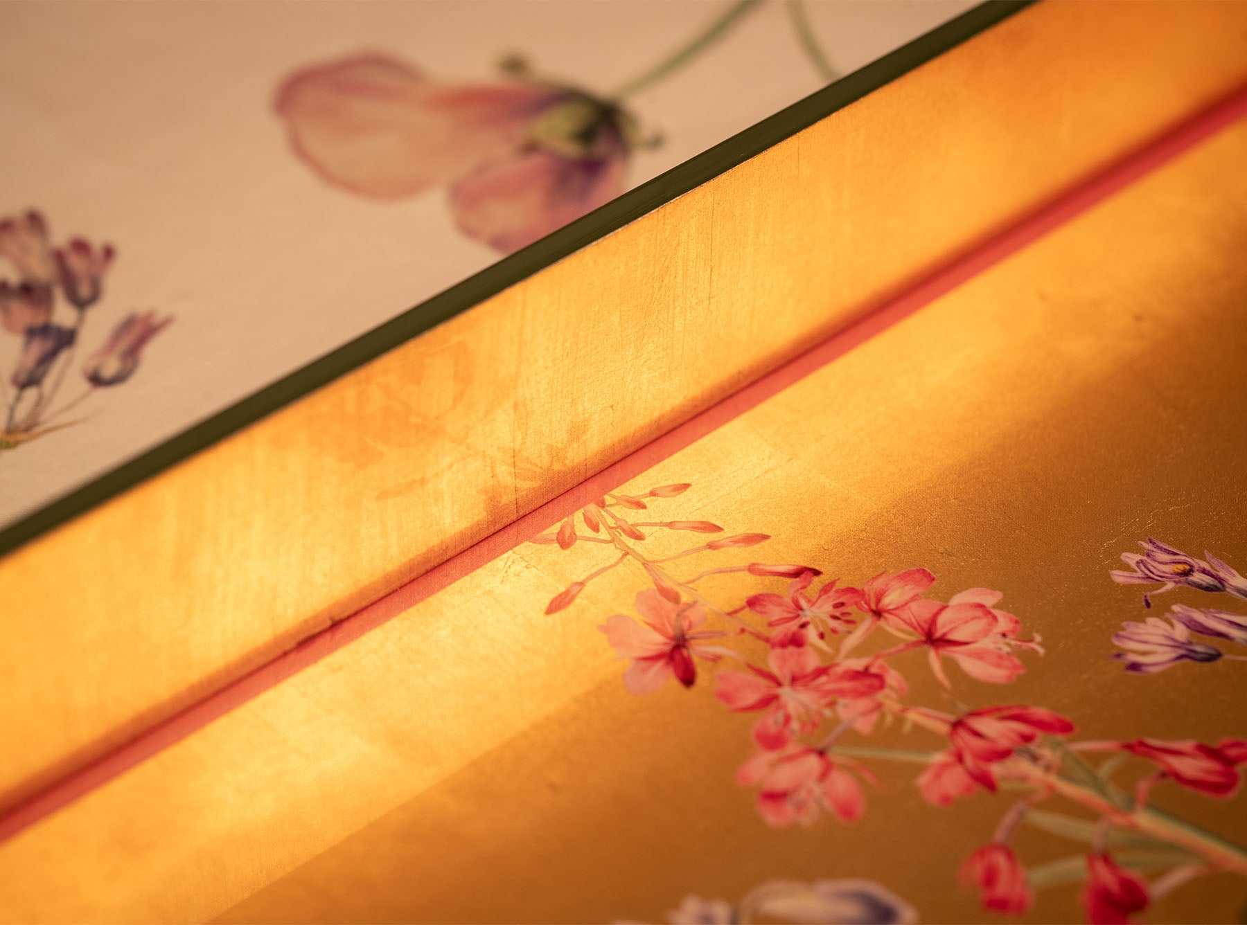 S&B Gold Leaf 'Our June' Floral Rectangular Lacquered Tray, 50cm x 40cm