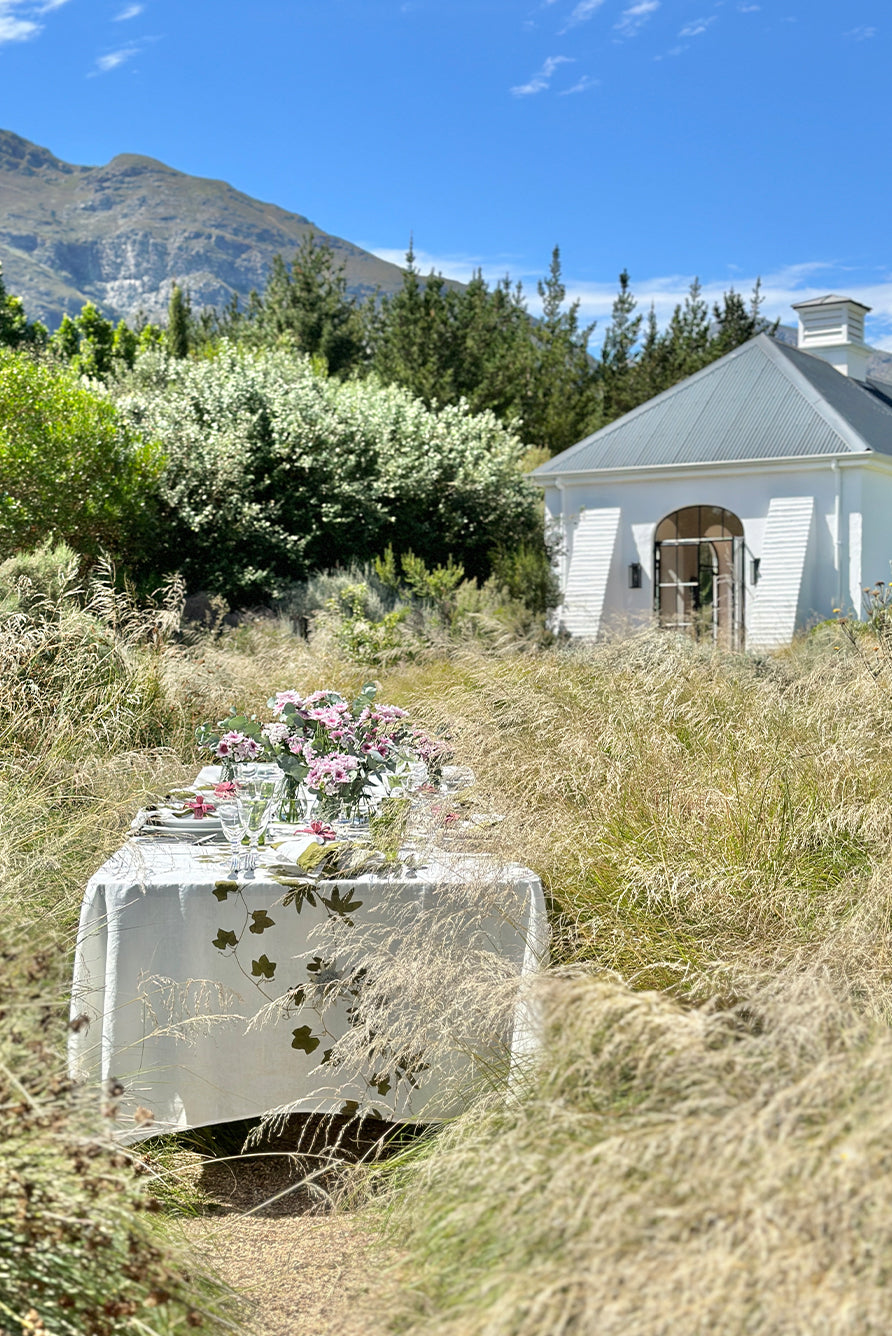 'Passiflora' Linen Napkin, 50x50cm