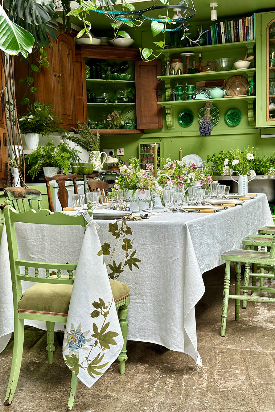 'Passiflora' Linen Tablecloth