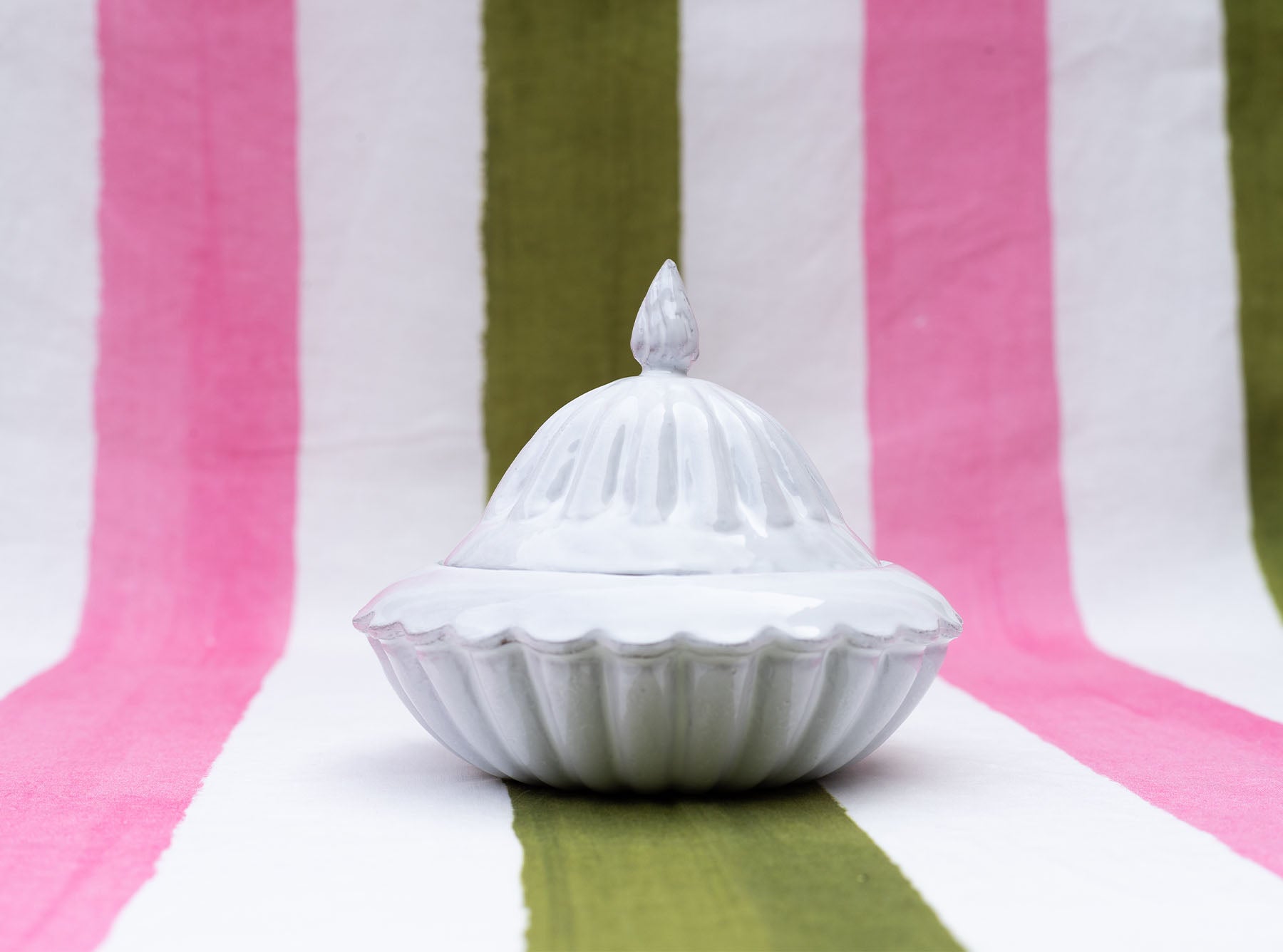 Peggy Sugar Bowl & Lid by Astier de Villatte, 17cm