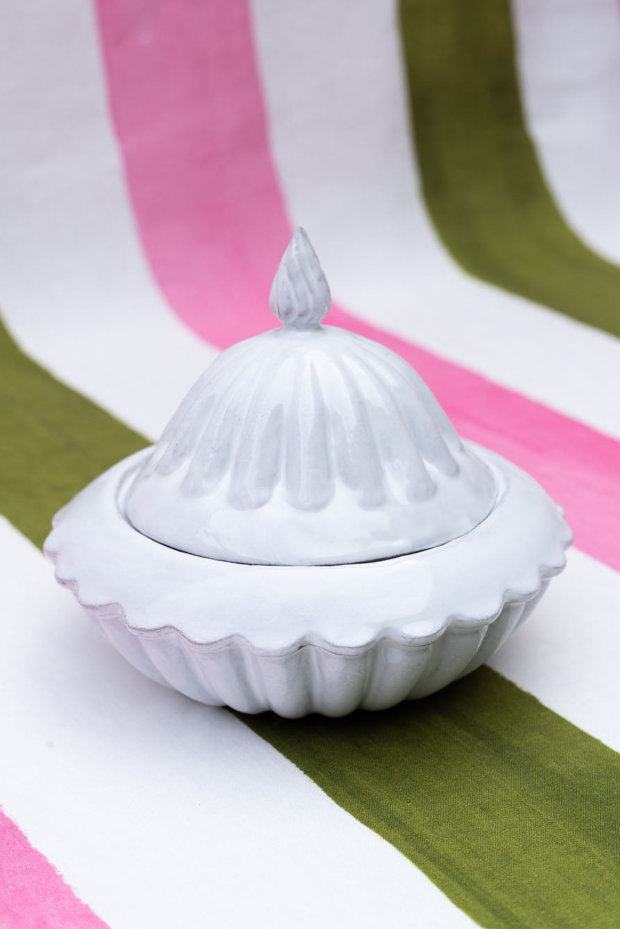 Peggy Sugar Bowl & Lid by Astier de Villatte, 17cm