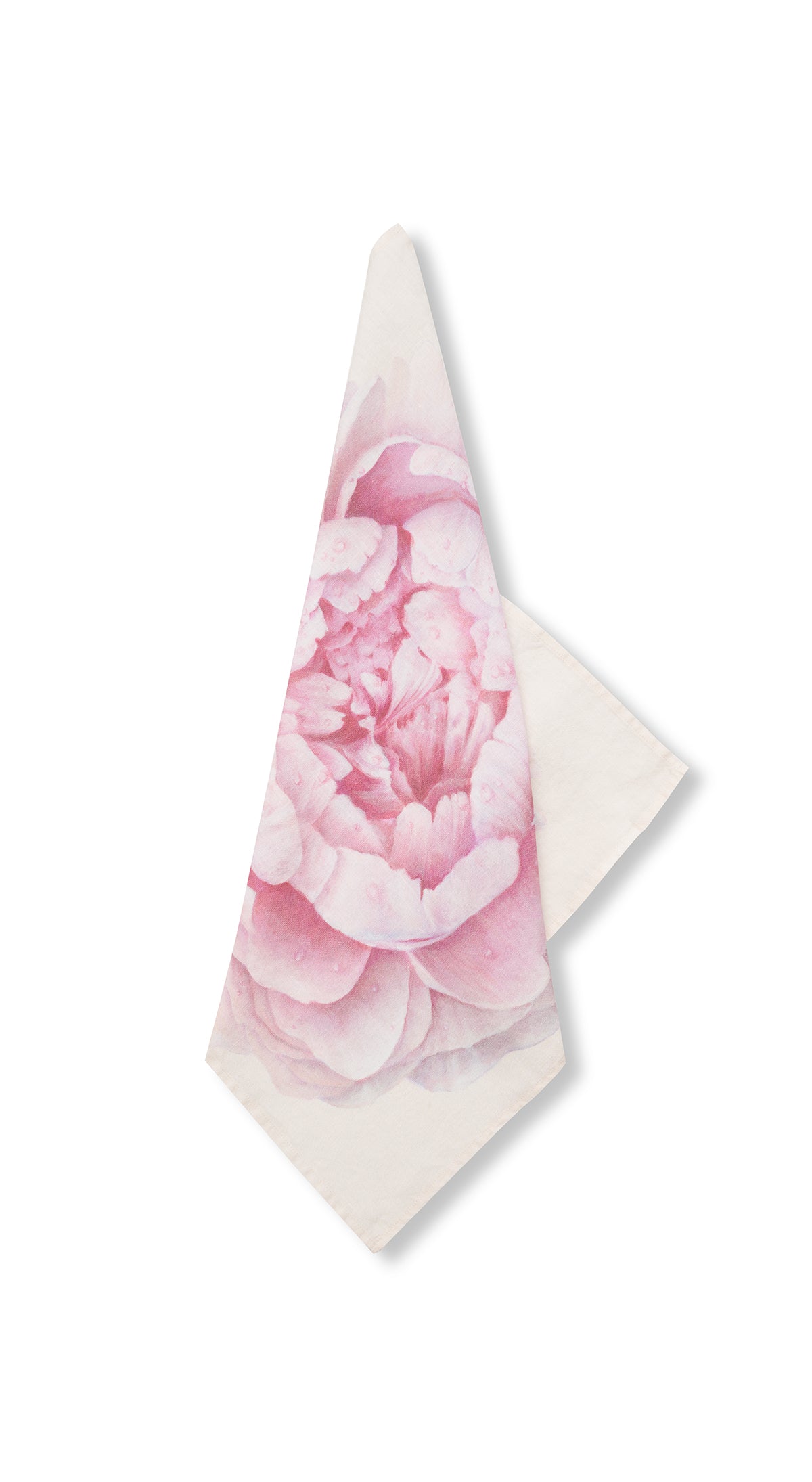Pink Painted 'Peony' Linen Napkin 50x50cm