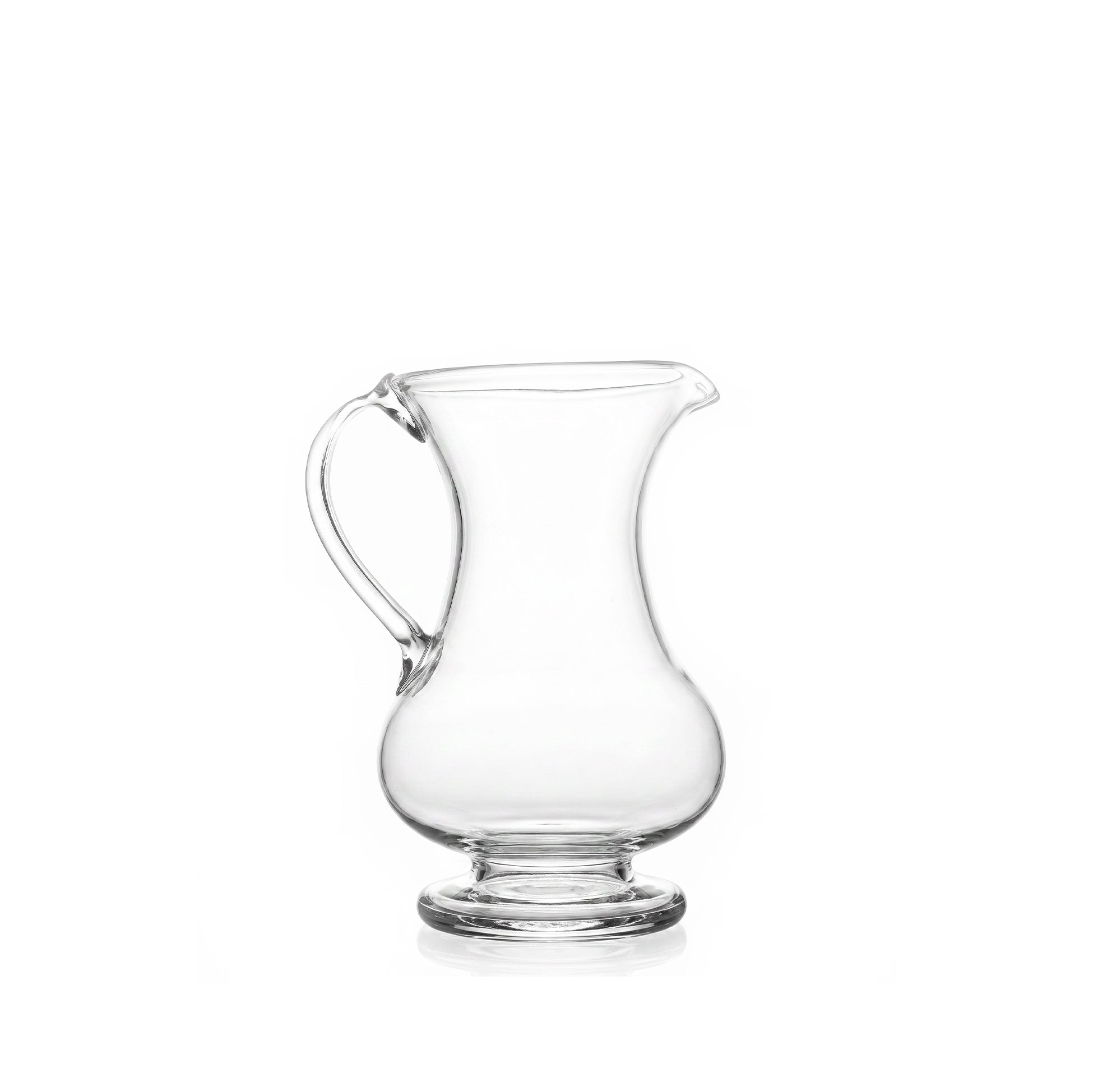 Handblown Recycled Glass Water Pitcher with Handle In Clear, 19cm