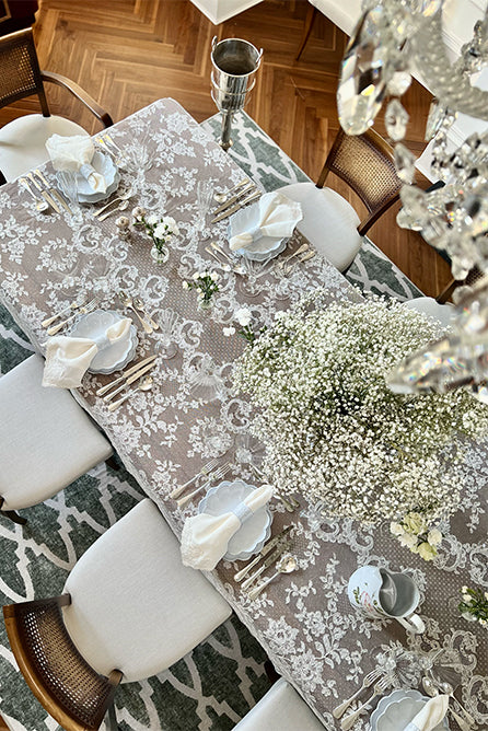 Lyon Lace Tablecloth in Ivory