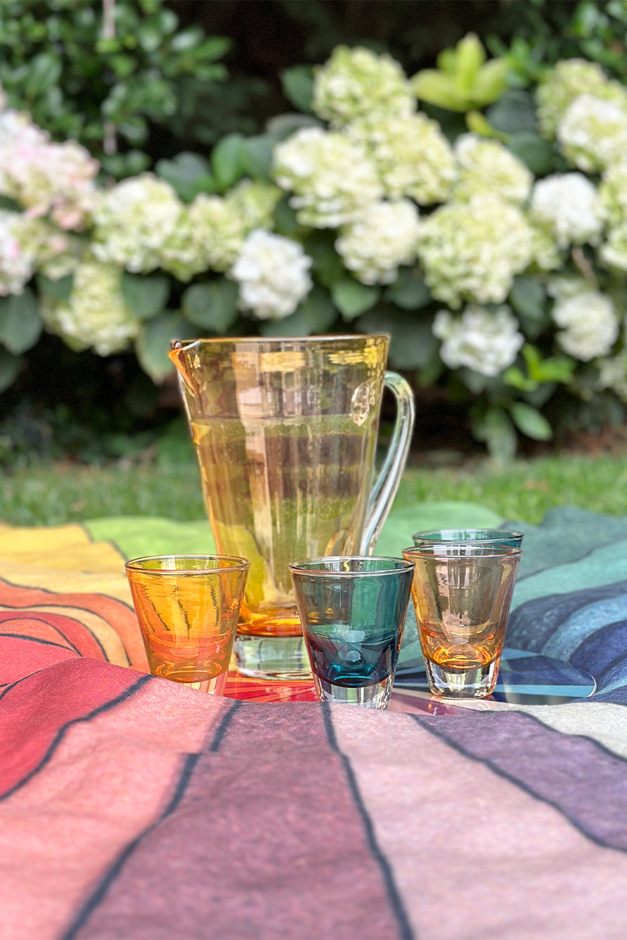 Handblown Glass 'Clair' Jug in Mustard, 23cm