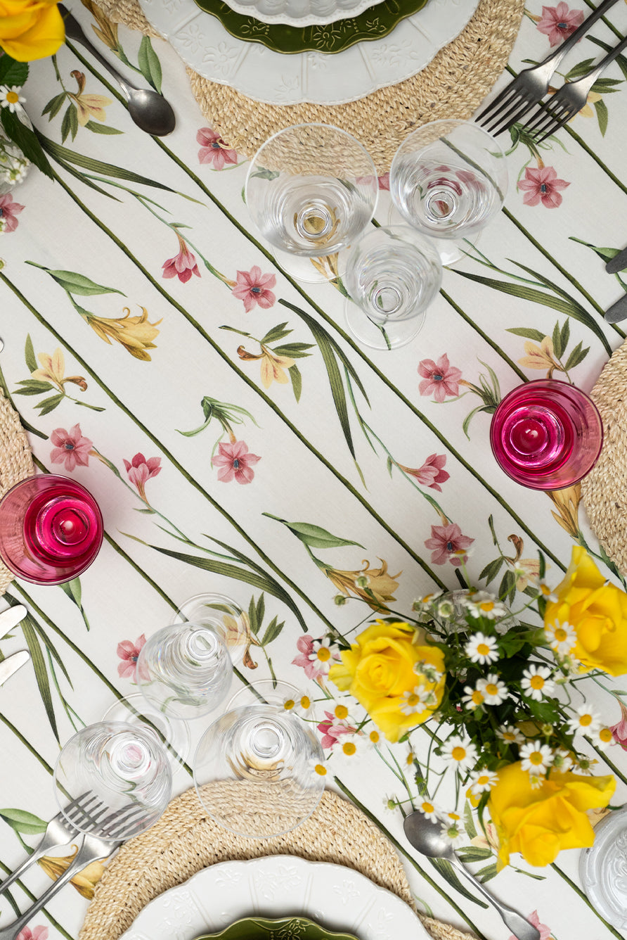 'Gladioli' Linen Napkin, 50x50cm