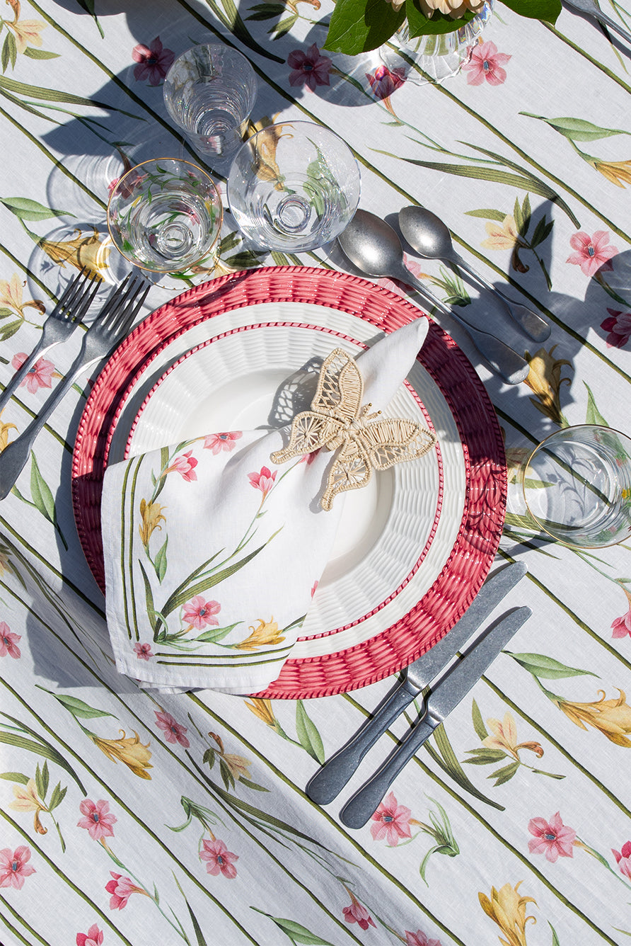 Rattan Effect Hand-Painted Brushed Bordeaux Dinner Plate, 27cm