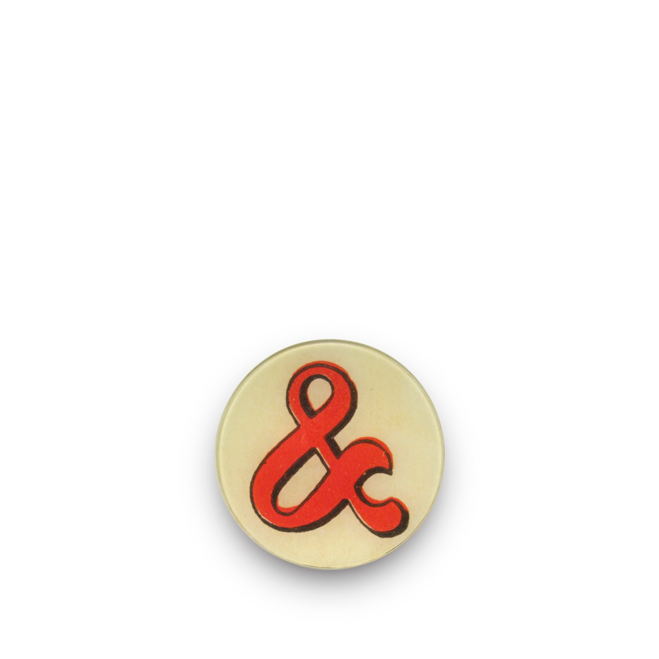 John Derian Red Ampersand Round Plate, 13cm